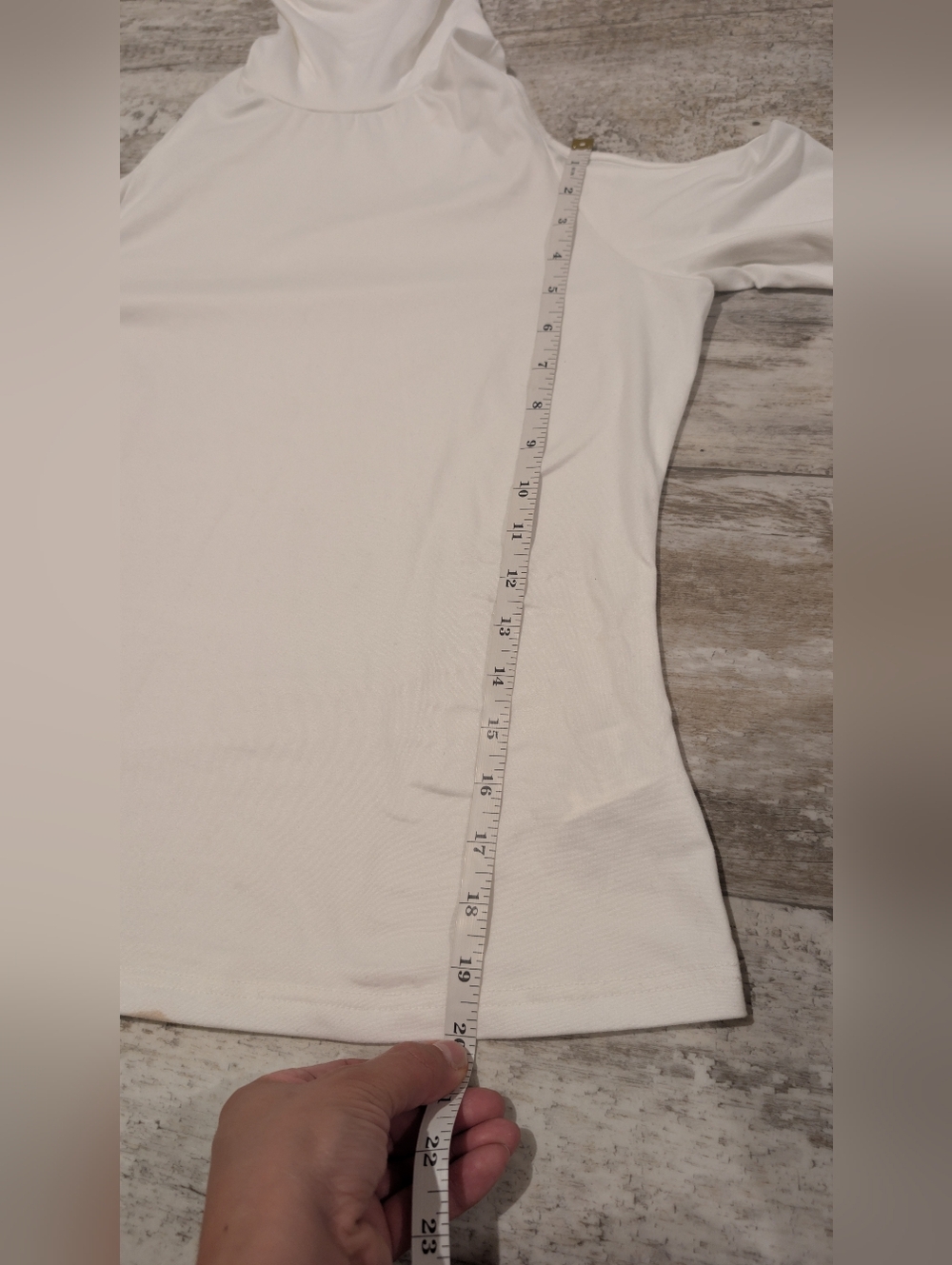 SHEIN White Cold-Shoulder Mock Neck Long Sleeve Top - Picture 7 of 9